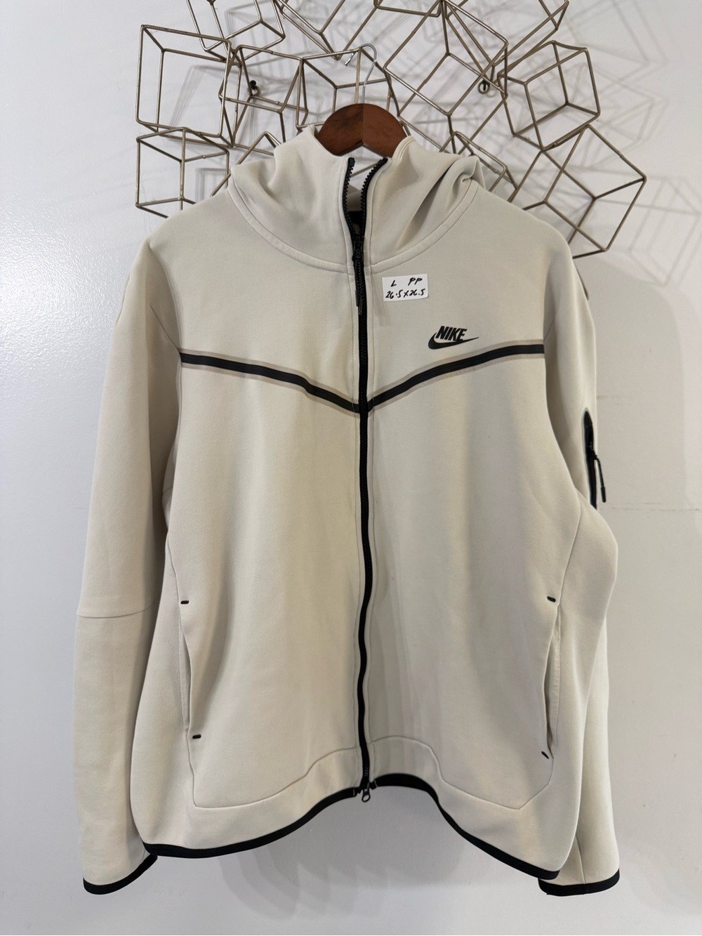 Nike Tech Men's Cream Full-Zip Hooded Jacket